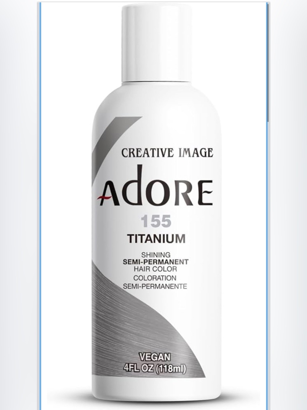 ADORE HAIR DYE SEMI-PERMANENT VEGAN NO PEROXIDE TITANIUM NEW